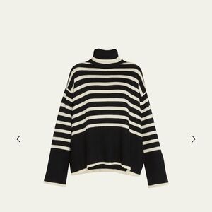 Toteme Signature Stripe Wool Turtleneck Sweater